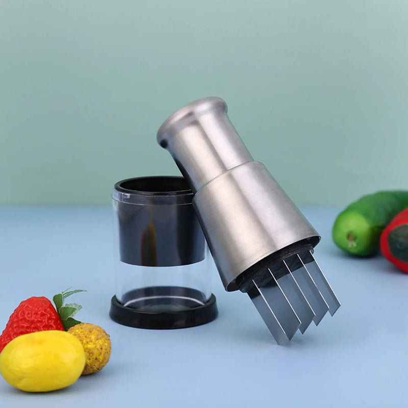 Picador de Cebola Manual em Aço Inoxidável - Alta Qualidade, Fácil de Limpar, Ferramenta de Cozinha Multifuncional - ComprasChina